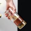 Стеклянный чайник-кружка с двойными стенками, термостойкий чайник с фильтром, стеклянный чайник с разделением чая и воды, прозрачные стеклянные кружки для чая с текстурой под дерево 300 мл