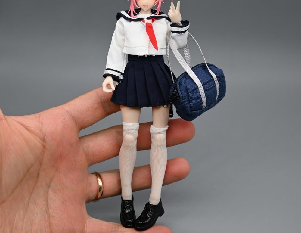 Игрушки и хобби [TOYBARJAPAN] Набор аксессуаров для экшн-фигурок 1:12 Подходит для TBLeague и других типов тел. Бело-темно-синяя школьная форма морячки и носки