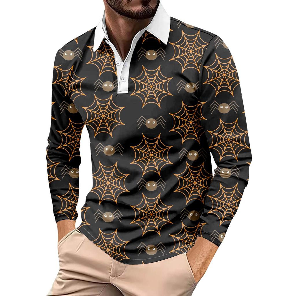 Мужская рубашка с длинными рукавами и воротником на пуговицах, модный повседневный топ