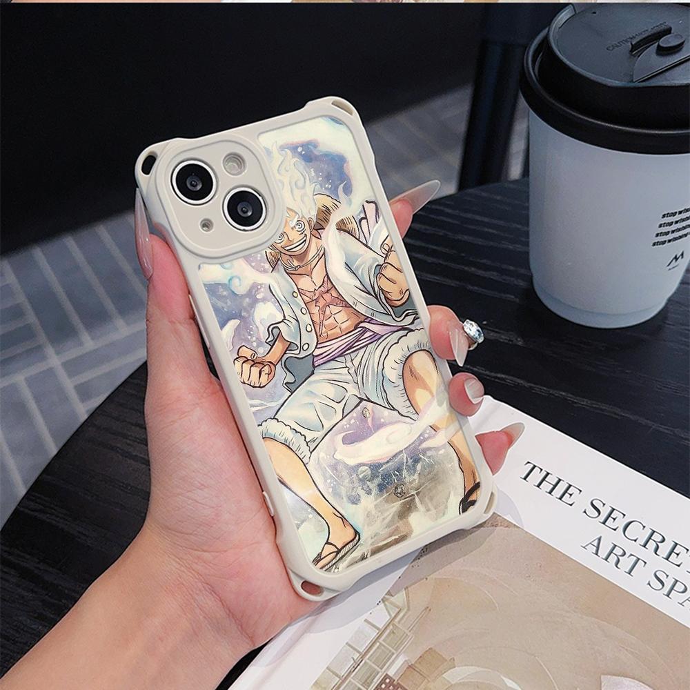 Мягкие чехлы для телефонов Ae92 One Piece Luffy Gear 5 для iPhone 16 15 14 13 12 11 Pro Max 7 8 Plus XR XS с ремешком на запястье, защитным шнурком для углов, задняя крышка