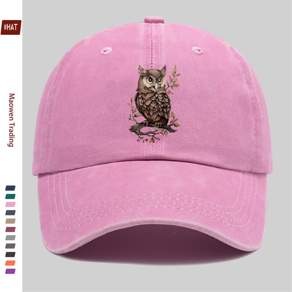 pc Animal Cartoon Owl Print Design Decorative Hat Fashionable And Elegant Vintage Casual AllMatch Headwear Adjustable Papa H