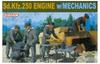 Platz Набор немецких двигателей Второй мировой войны DR6112 Пластиковая модель 1/35 Sd.Kfz.250 с техническим обслуживанием
