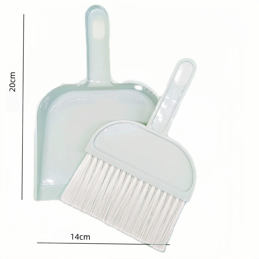 Set of 2 Mini Brooms and Dustpans - Stylish Desk Brooms and Dustpans for Cleaning Your Desk and Keyboard. Compact and Easy To Store.