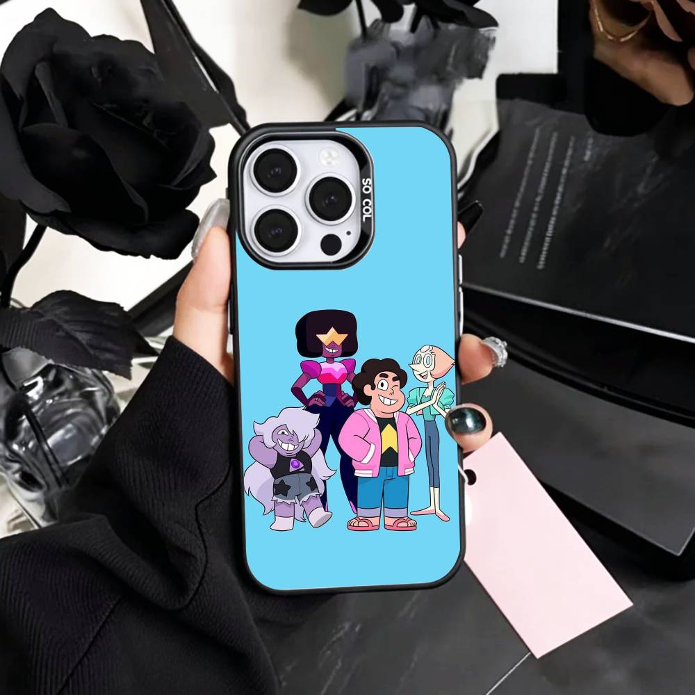 L-LGBTQ S-Steven U-Universe Phone Case For iPhone17,16,15,14,13,12,11 Plus,Pro Max Colored Silver Plated Inside Cover