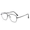 Stainless Steelanti Blue Light Lens Plain Glasses New Flat Light Mirror Double Beam Literature Mirror Frame High Quality