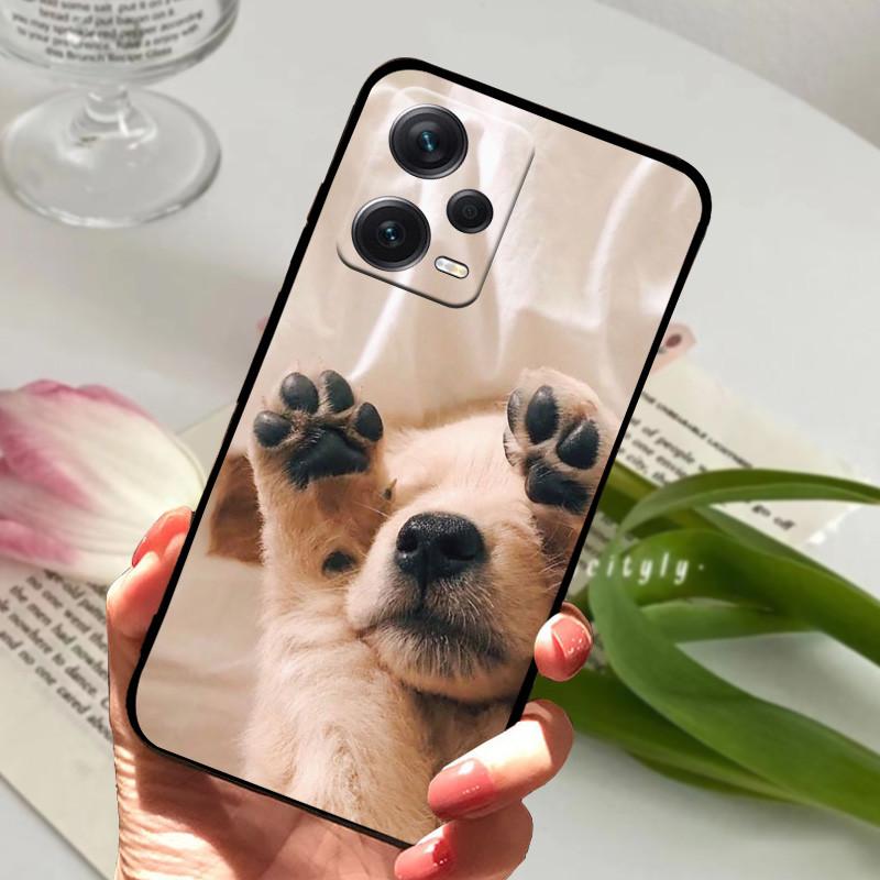 For Redmi Note 12 Pro 5G Case Note12 Covers TPU Black Silicone Animals Cover for Xiaomi Redmi Note 12 Pro+ 5G Plus Fundas Soft