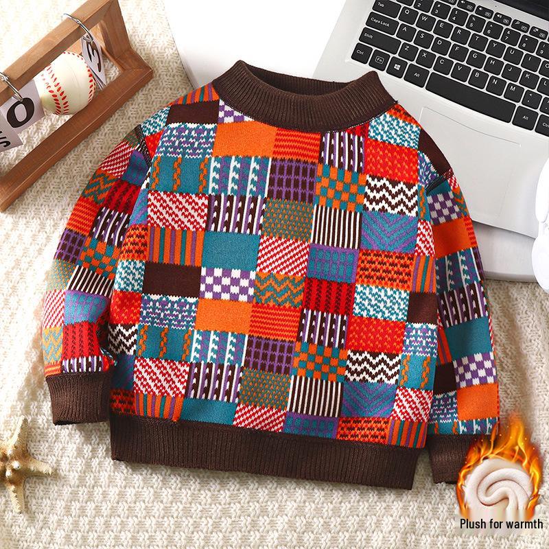 Children's Fleece-Lined Sweater 2023: Cozy, Thick Knit, Boneless Long-Sleeve for Boys & Girls