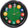 Часы Yuanhe с шарами для бильярда - Круглые настенные часы 11 дюймов для бильярдного стола с деревянной рамой, Отлично подходят для бильярдной, комнаты с бильярдом, игровой комнаты, бара