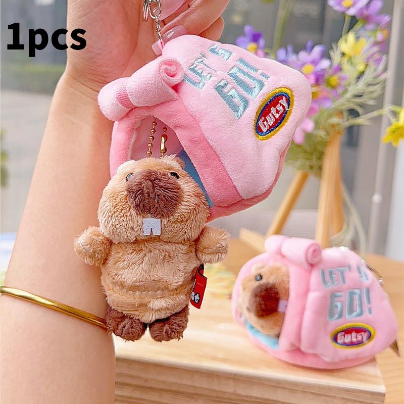 Marmot Plush Keychain Toy Stuffed Doll Backpack Pendant Decoration Gift Kids