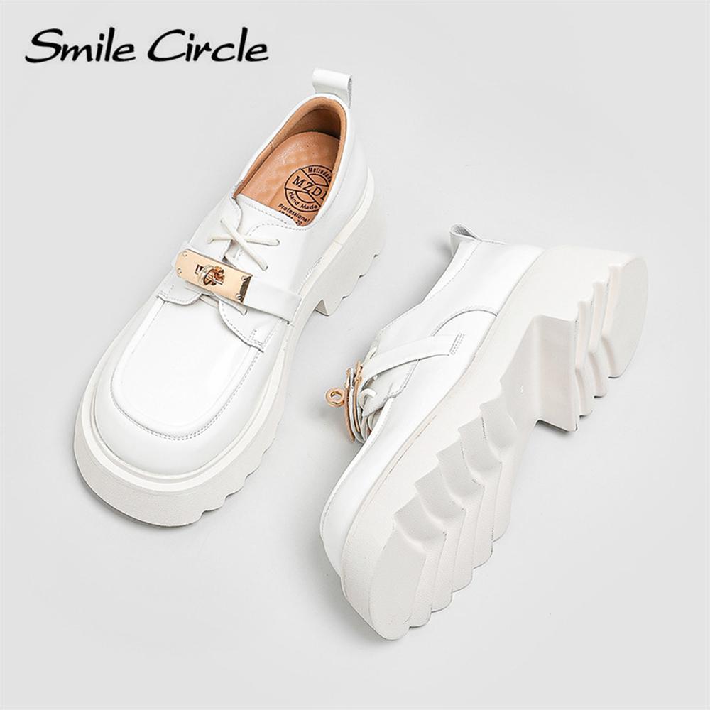 Женские лоферы из натуральной кожи, кожаные туфли на шнуровке с металлическим замком и пряжкой, черные женские туфли на плоской подошве с толстой подошвой