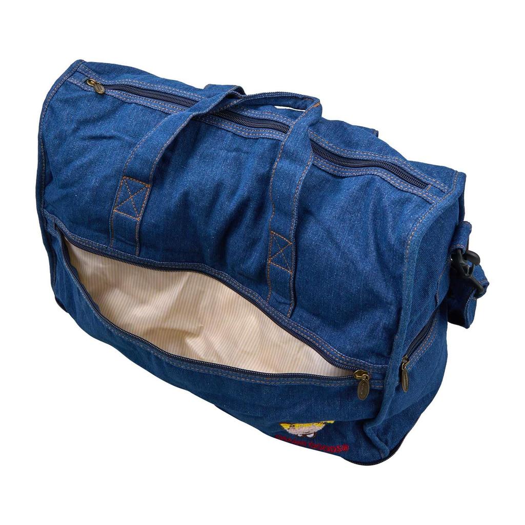 [Sifre] Foldable Boston Bag, Medium, 23L Capacity, Denim, Suitcase Carry-On Compatible, Shoulder Strap Included, Osamu Goods OG19.Denim, Jill