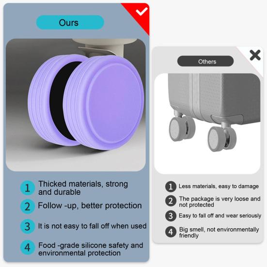 8 шт. чехлы на колеса для багажа, бесшумные защитные колёса, силиконовые башмаки на колеса для ручной клади, офисные стулья
