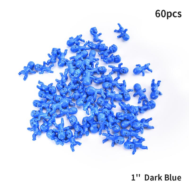 60Pcs High Quality 1/1.2inch Mini Plastic Baby Doll Kids Toys Doll Accessories 10Colors