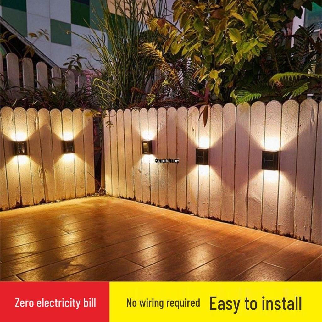 Водонепроницаемый солнечный уличный настенный светильник, беспроводной атмосферный ночник для балкона и ландшафтного оформления