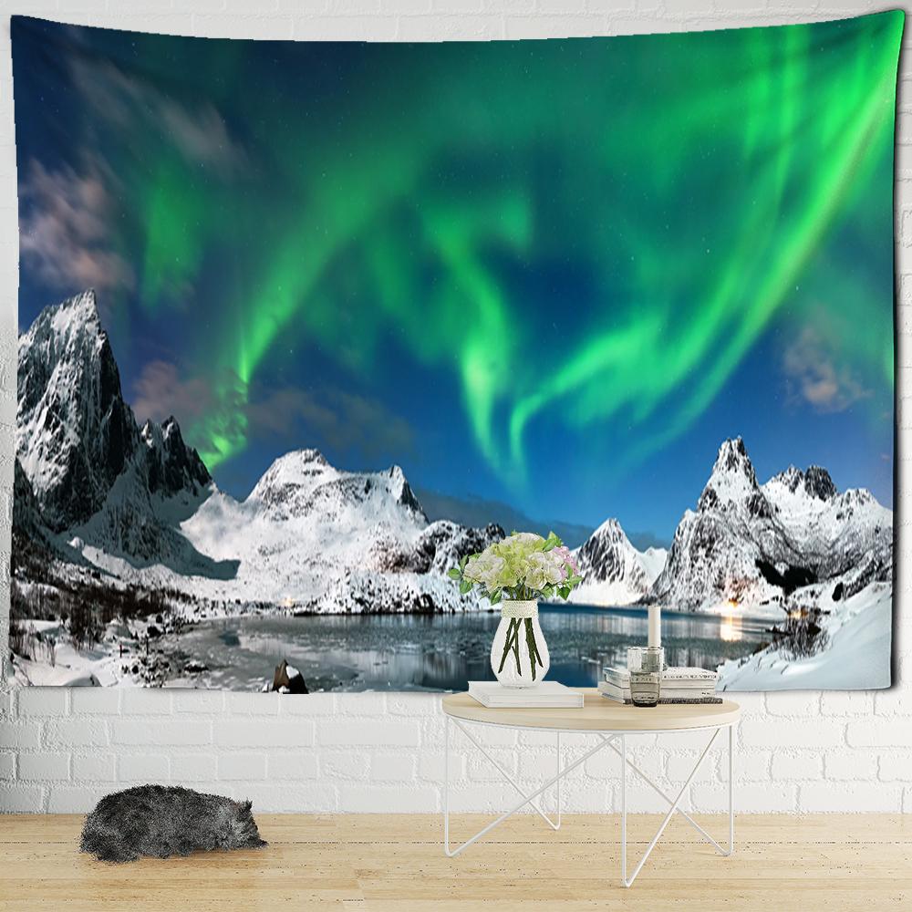 Закат, горы и реки, пейзажная живопись, гобелен, настенный подвесной богемный стиль, Tapiz, эстетика, домашний декор для комнаты