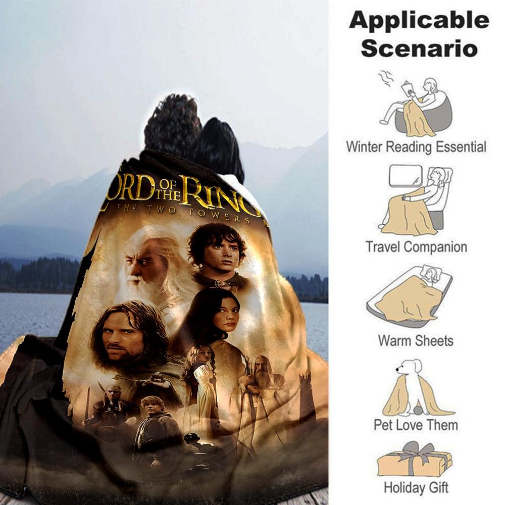 1pc Lord of the Rings Two Towers Flannel Blanket Soft Warm Throw for Home, Office, Travel, All-Season Cozy Bedding GiftL1123