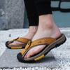 Men's Summer Casual Shoes Cow Leather Flip Flops Anti-slip Men Sandals High Quality Comfortable Non-Slip Beach Slippers Mocassin