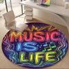 1 шт. Круглый ковер Music Life для офиса и дома, коврик для помещений, подходит для офиса, под офисные стулья, спальни, гостиной, домашнего декора T161