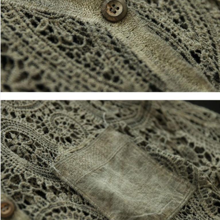 Летний женский кружевной жилет, свободный кардиган с вырезом, жилет в богемном стиле из хлопка с V-образным вырезом, тонкая верхняя одежда