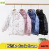 Fashion Children's White Duck Down Jacket Winter Boys Girls Glossy Coat