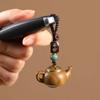 Waterproof Carved Teapot Pendant Ornament Green Sandalwood Phone Chain  Women