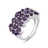 Серебряное кольцо с натуральным аметистом, топазом белым (2116707)
