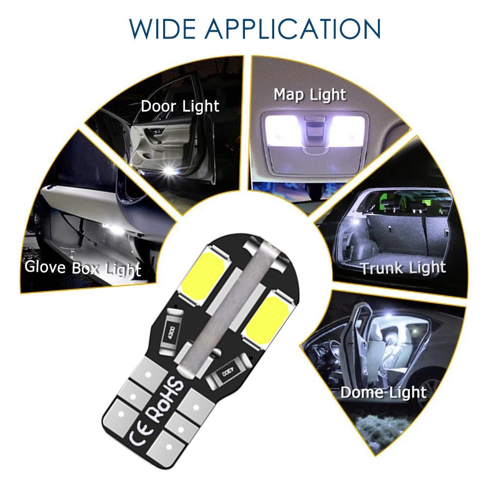 10/20 шт. 5730 8Smd W5W T10 светодиодные лампы для внутреннего освещения автомобиля, автоматический стоп-сигнал, указатель поворота для VW Golf Polo Passat Scirocco Tiguan 6000K, белый