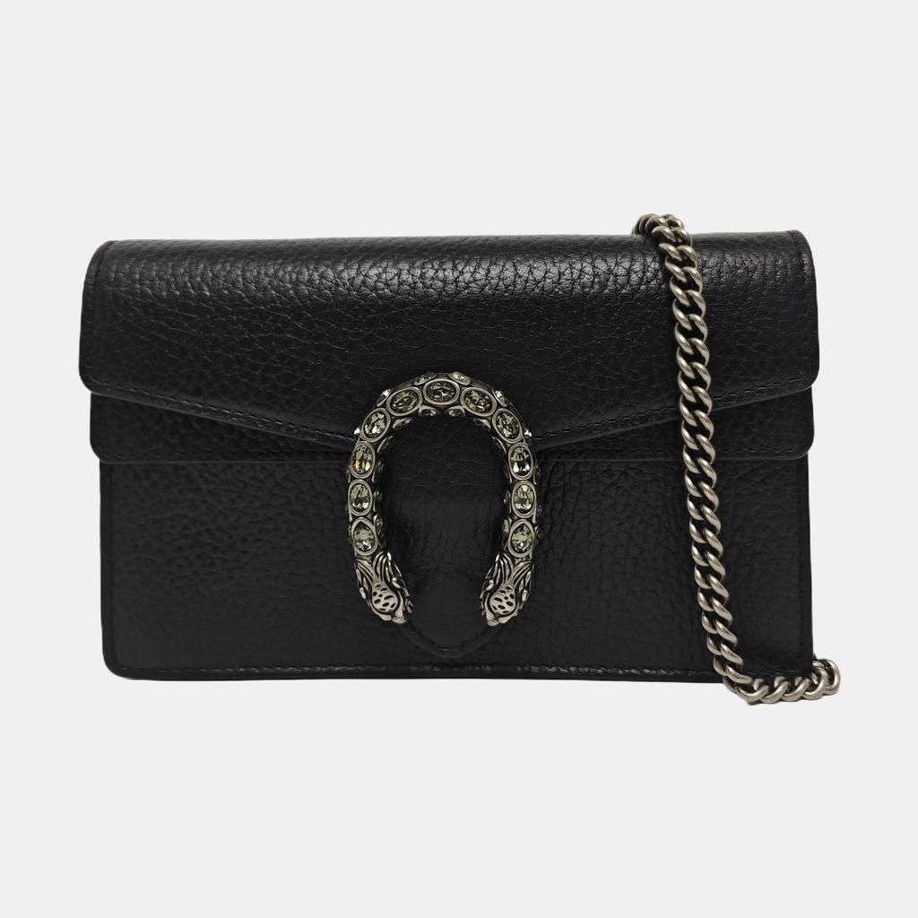 [Pre-Owned] Dionysus Tiger Head Buckle Chain Shoulder Leather Crossbody Bag Mini - Excellent #1L43KP2