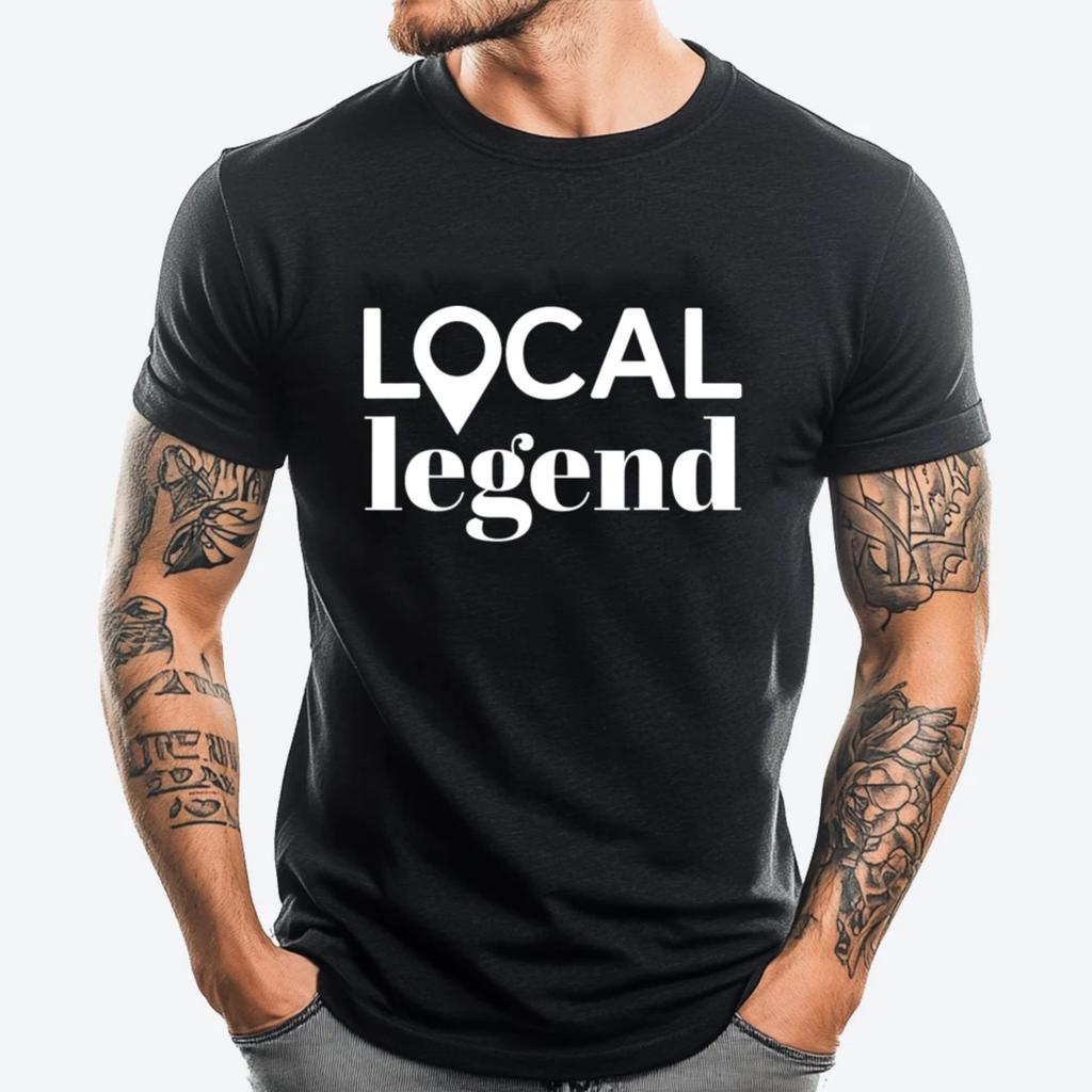 Local Legend Minimal Typography Party 3XL Men Clothing Oversized T Shirt Men Graphic Cotton Short Sleeve