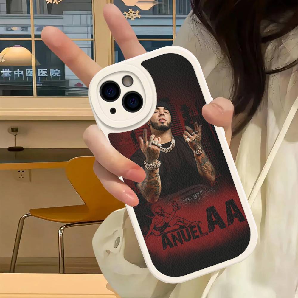 Anuel AA Rapper For IPhone 16 15 14 13 12 11 Pro Max Plus Leather Phone Case