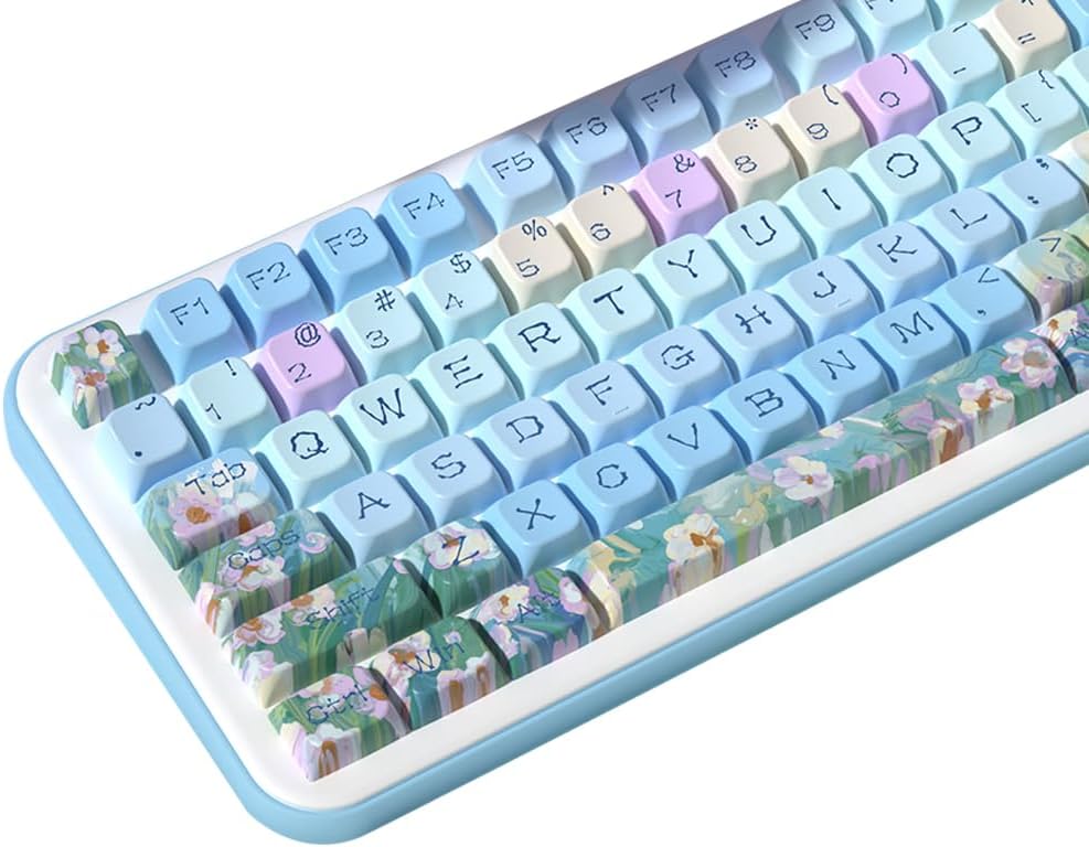 Тематические колпачки для клавиш 158 колпачков для клавиш из ПБТ. Набор специальных колпачков для клавиш MDA подходит для переключателей Cherry MX 61/87/104/108 и других механических клавиатур. (клубника)