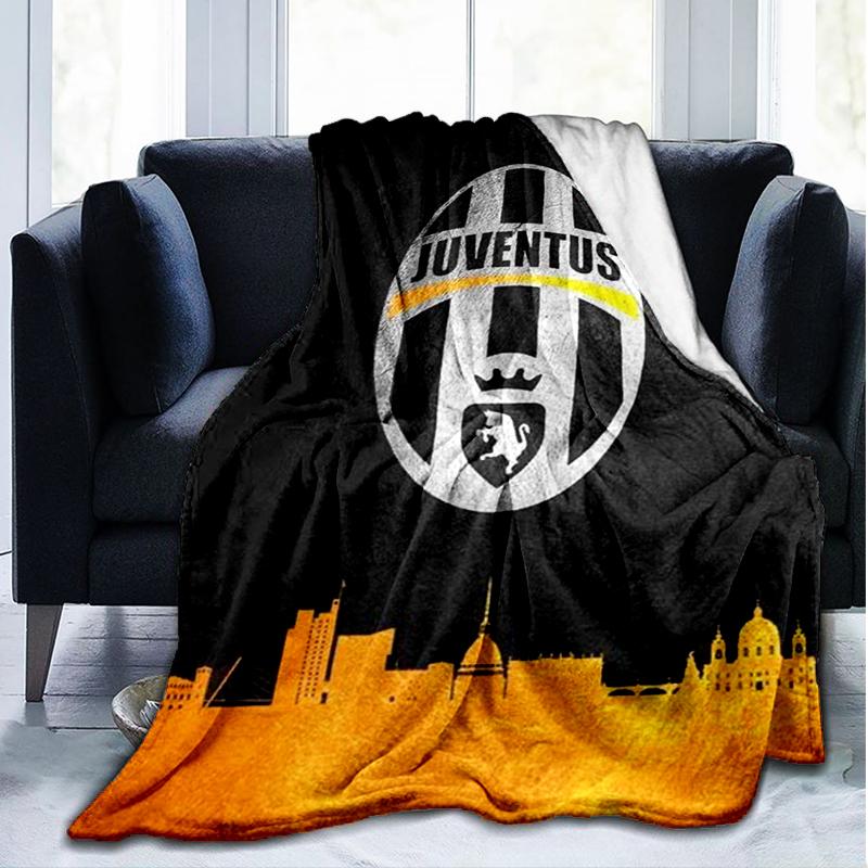 1PC Juventus Football Club Printed Soft Flannel Blanket Throw for Adult Bedroom Living Room Sofa Camping Travel Fan gifts Christmas Gifts