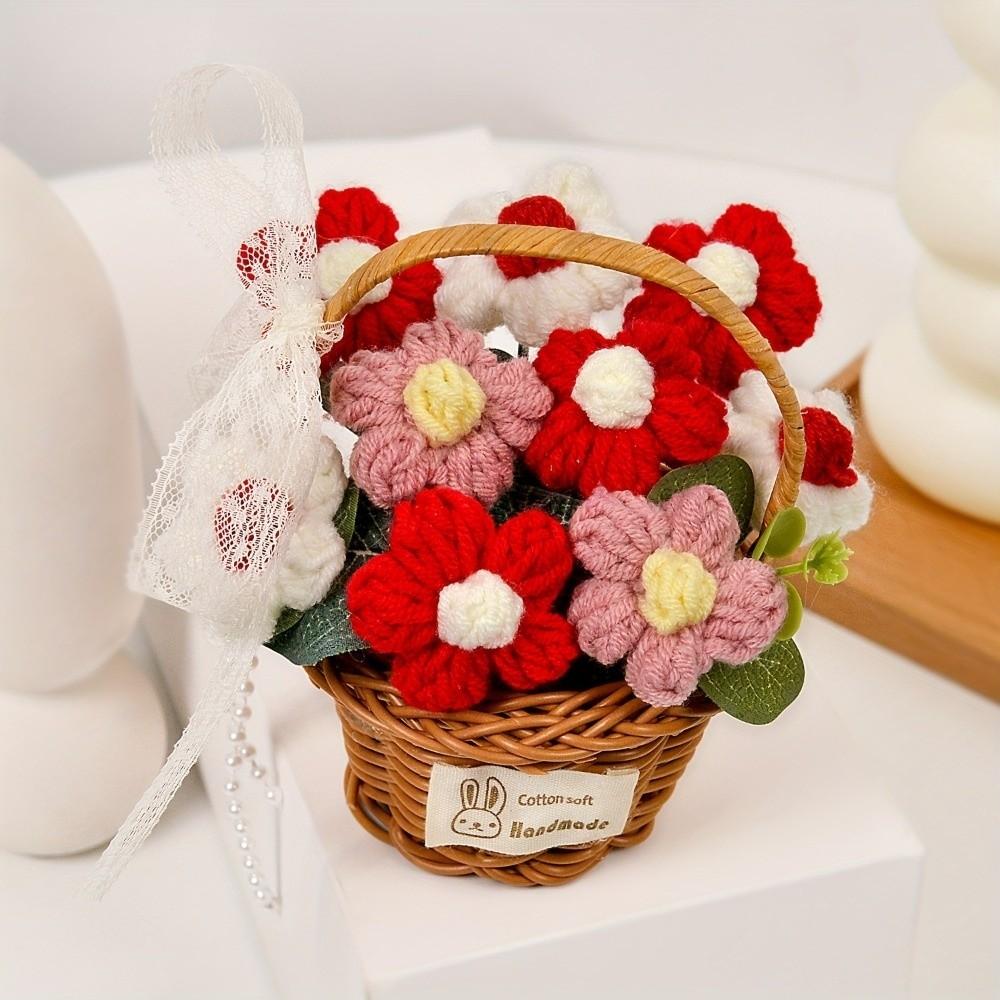 Готовый продукт Ручной работы Цветок Ручное плетение Цветок Имитация Цветка День Святого Валентина