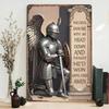 Металлическая табличка Христианский Рыцарь, Настенное Искусство с Писанием и Молитвой, Декор для Дома и Церкви, Подарок