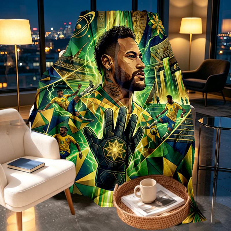 Neymar Jr Print Blanket - Soft & Comfortable, for Bedroom, Travel, Sofa, Home Decoration - Birthday Christmas Gift for Friend