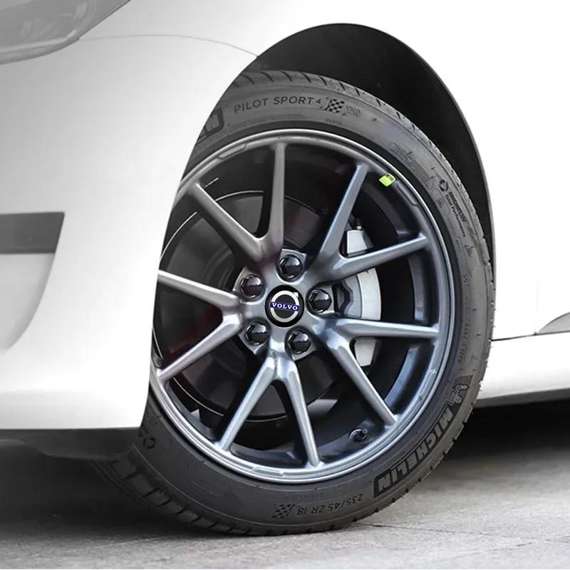 4 шт. 56 мм/60 мм/65 мм Наклейки на центральные колпачки колес автомобиля Аксессуары Для Volvo R design xc60 v60 s60 v40 v50 s40 s80 c30 xc40 xc70