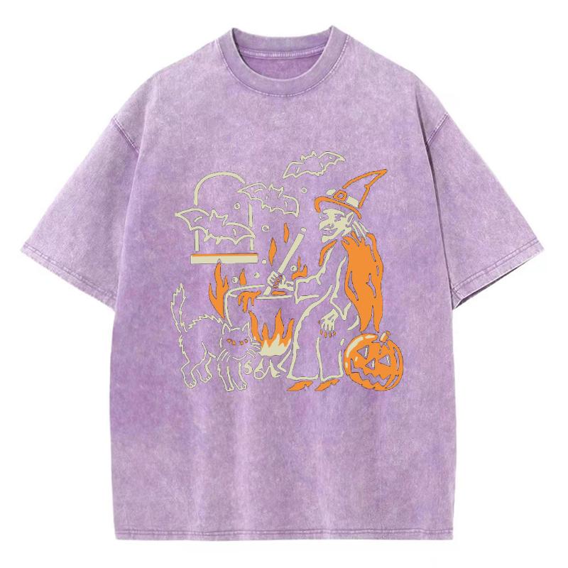 Летняя женская футболка унисекс с коротким рукавом и принтом тыквы на тему Хэллоуина, повседневная мужская ретро-одежда