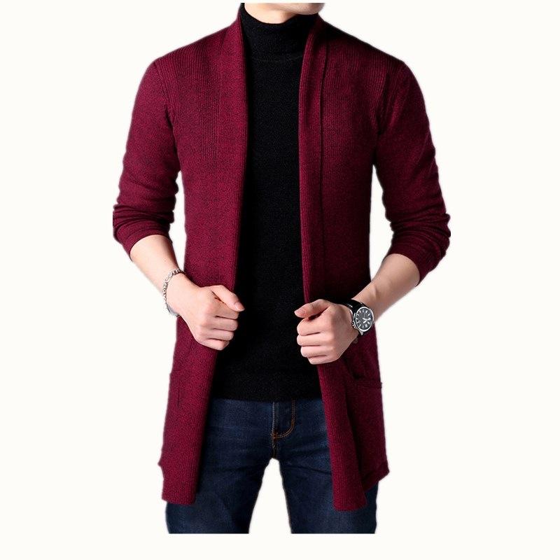 Spring Autumn Men Casual Fashion Cardigan Sweater Homme Solid Color Knitting Coat Hombre Top Male All-match Outwear Men's Clothing