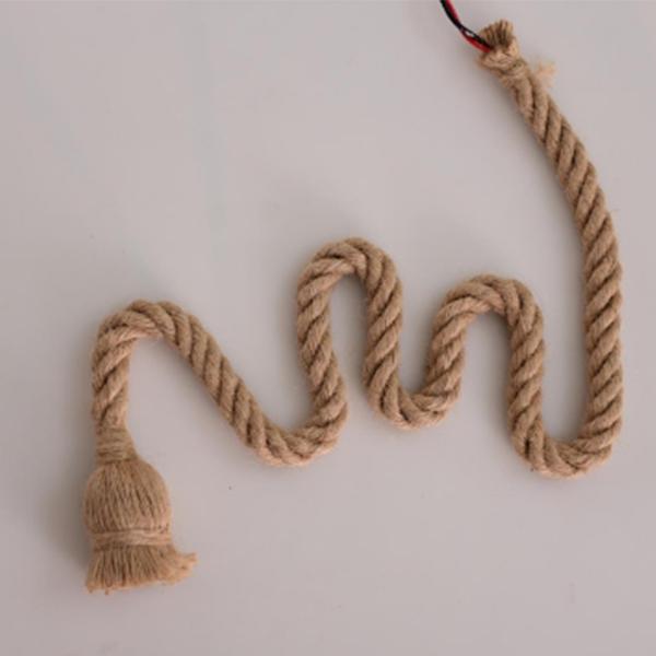 E27 светодиодные подвесные светильники, винтажный декор из пеньковой веревки, подвесной светильник, креативный ретро, ​​50 см, 100 см, промышленная лампа, 220 В, одинарный