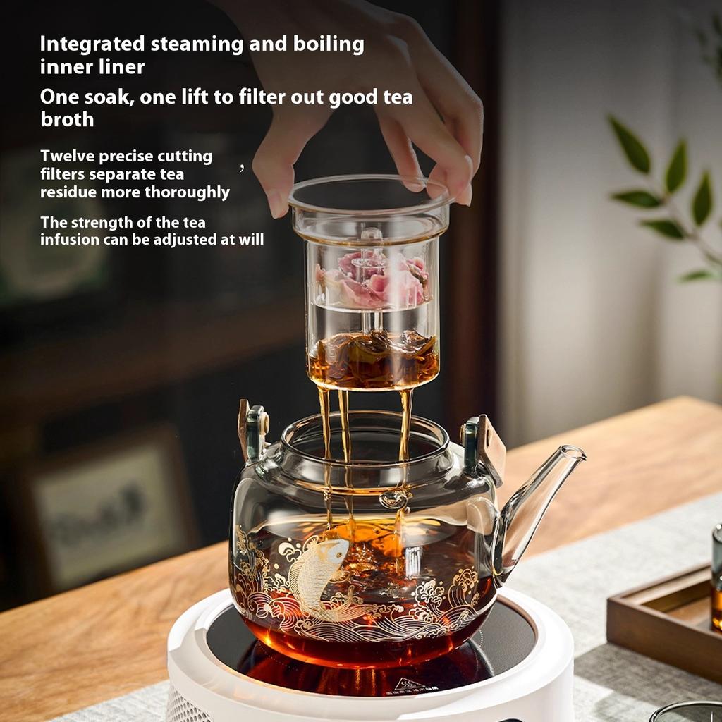 Чайник Gianxi Толстое стекло Открытый огонь Паровой чайник Чайник для разделения чая Жаростойкий чайник