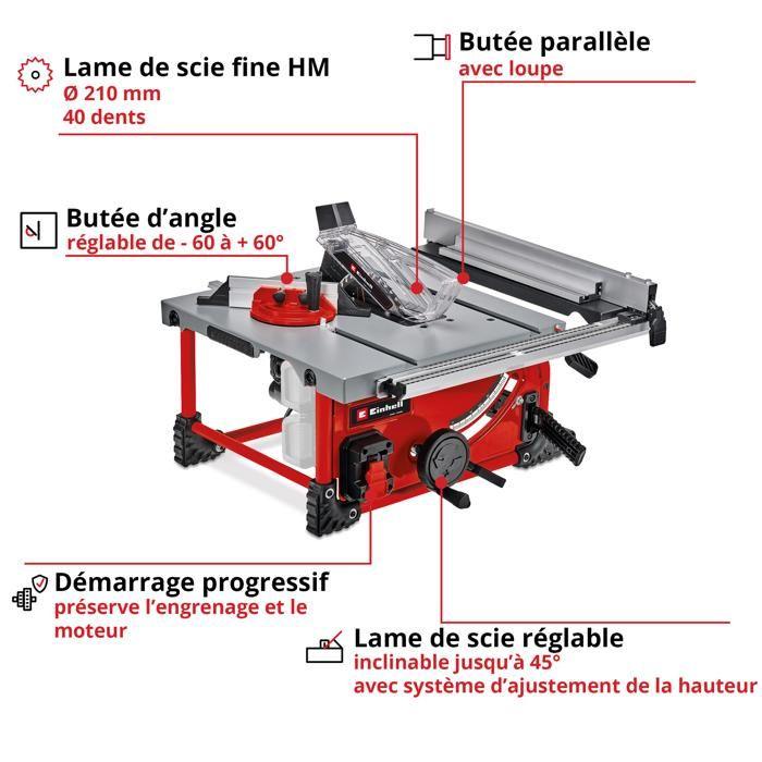Einhell Scie circulaire sur table sans fil TE-TS 36/210 Li-Solo PXC (36V) Livré sans Batterie ni Chargeur