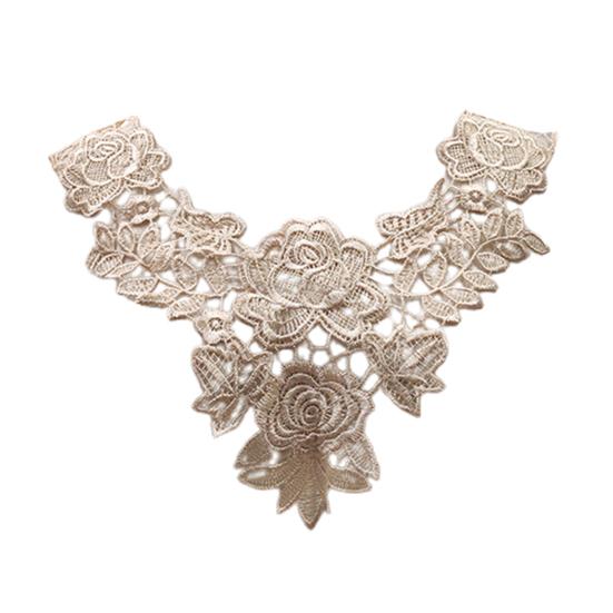 Embroidered Lace Collar for Women Trim Embroidered Applique Neckline Hollow Out Lace Collar