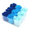 2x Soap Flowers Set, 9 Blue Wedding Roses