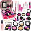 VBACALA Makeup Toys Makeup Set for Play Luxurious Makeup Dresser Makeup Pretend Christmas Rose Color Girls, Non-Colored House, 21PCS, Toys, Toys, Box,