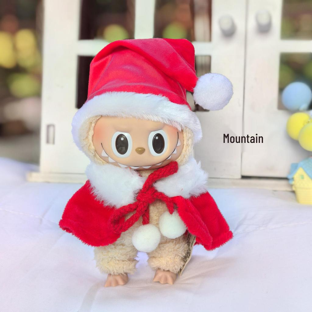 Лабубу 17 см Рождественский костюм оленя: Комплект накидка и свитер для куклы