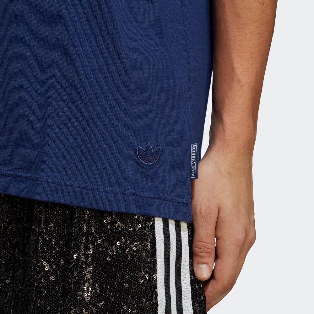 adidas Футболка с круглым вырезом и принтом алфавита, мужская, цвет темно-синий IA2459