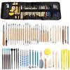 A25F-Pottery Tools 61PCS For Polymer Clay For Sculpting Tools Kit For DIY Handcraft Modeling Clay Carving Tools Set