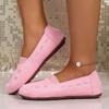 Fashion New Plus Size Women Shoes Autumn 2025 Solid Color Fashion Women Shoes Flat Bottomed Loafers Comfortable Non Slip Casual Loafers