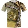 New fishing T-shirt pike pattern clothing oversized top outdoor sports clothing