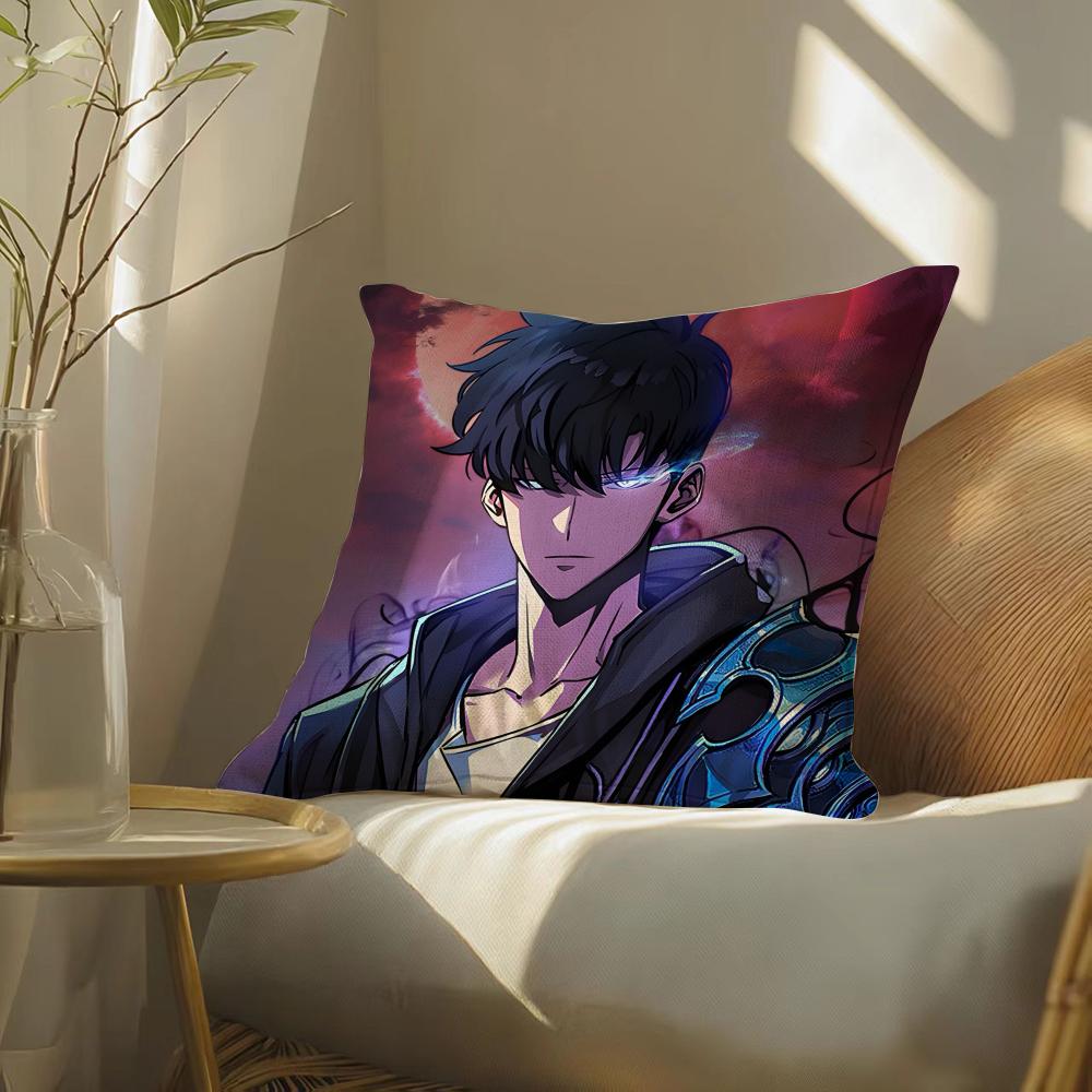 Animes-Sololeveling-Spillow Pillow Case Pillowcase, Double-Sided Printed, Sofa Cushion, Bedroom Headboard
